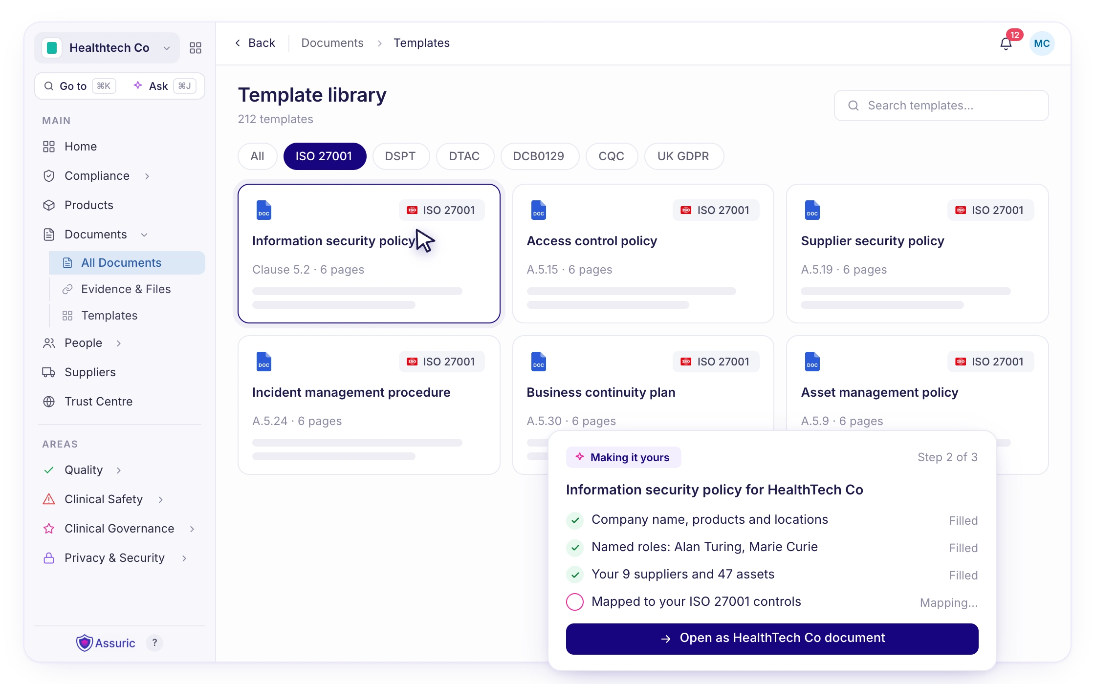 F14 — Policy library, filtered