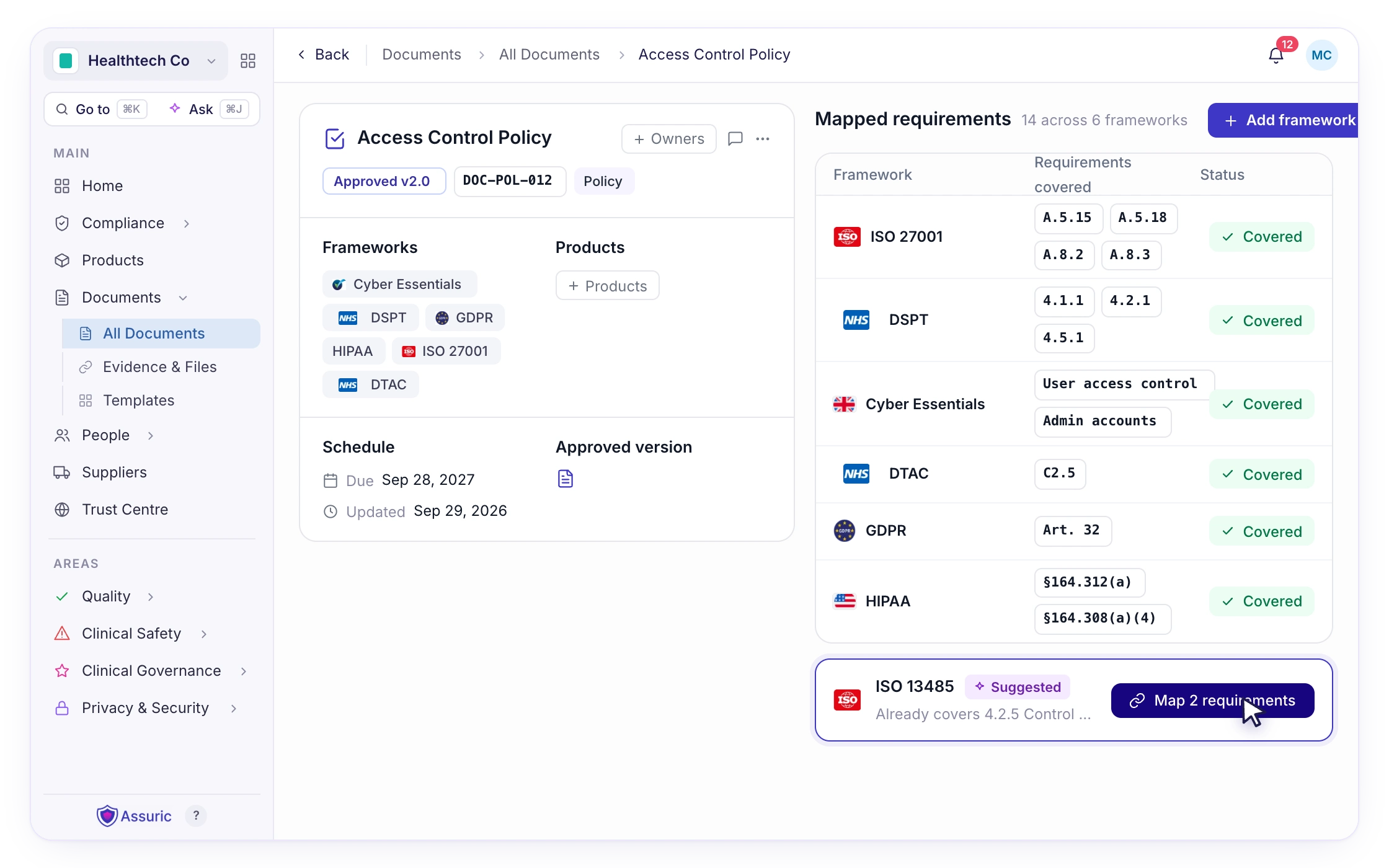 F03 — One document, many frameworks