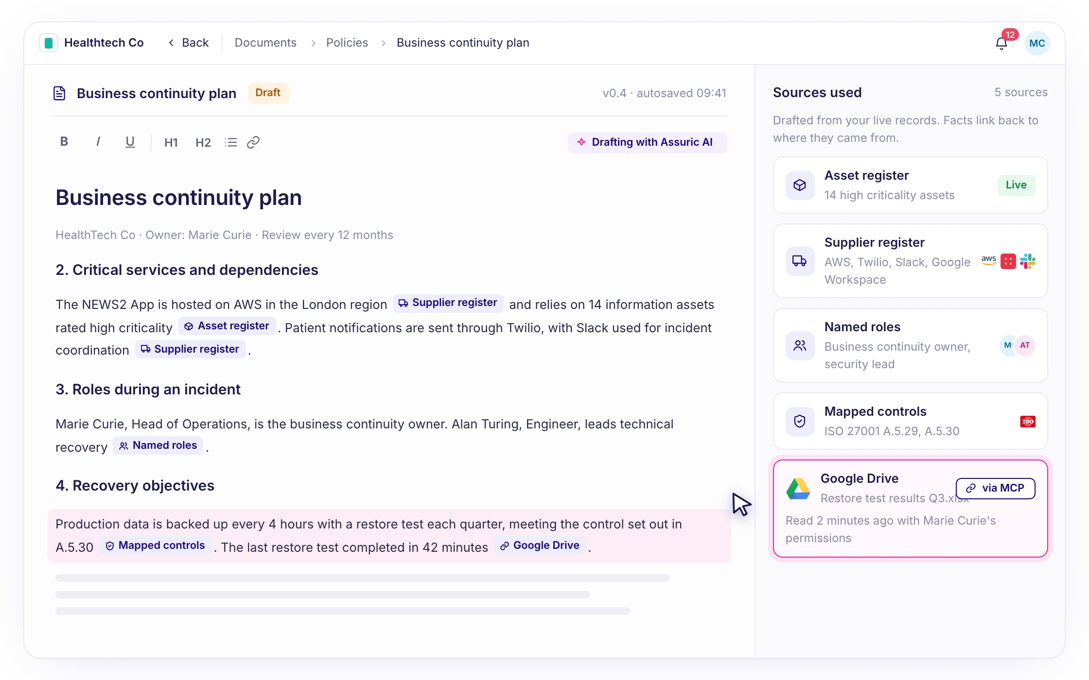 F001: Written from your organisation’s context