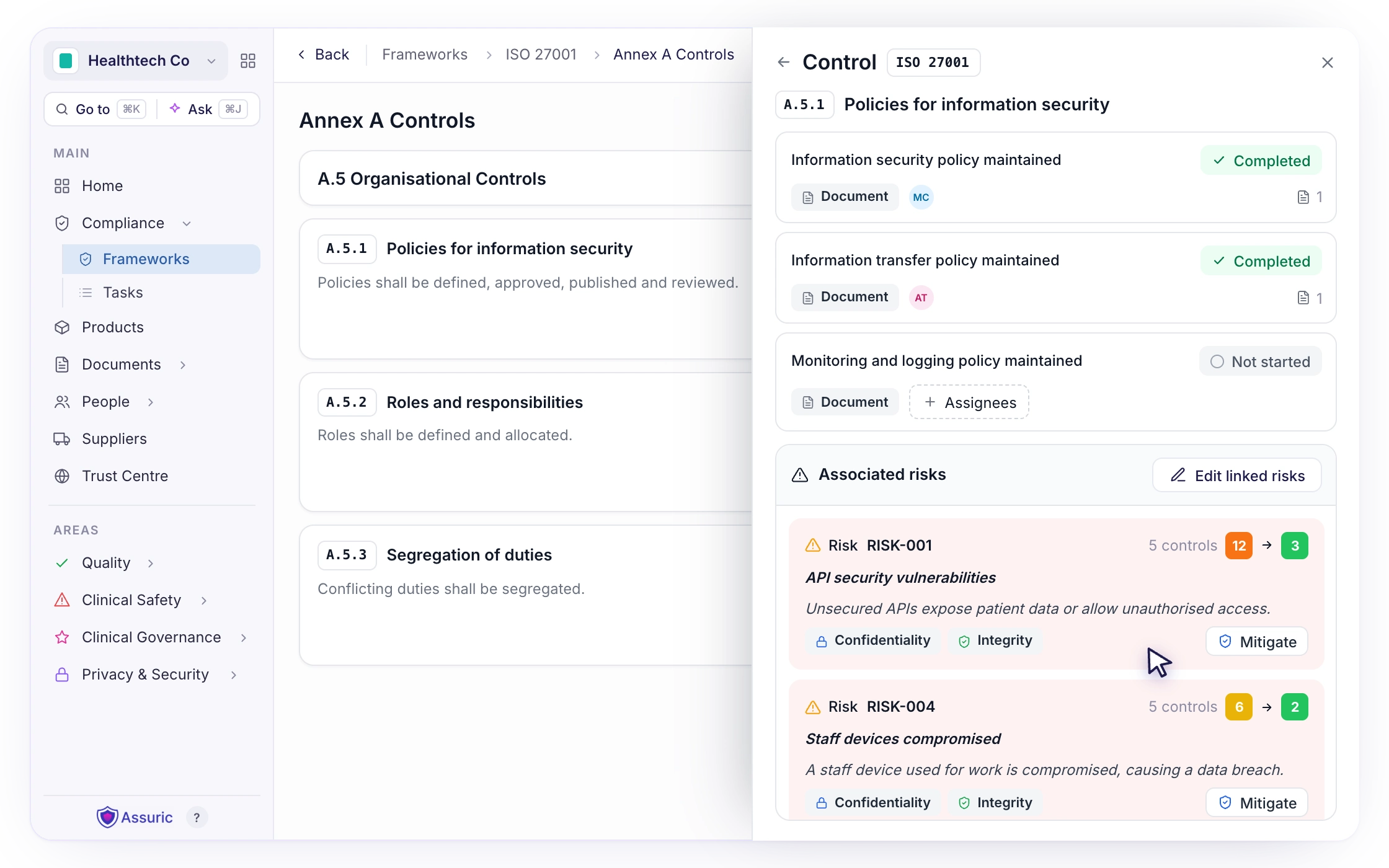 F018: Every control shows its evidence