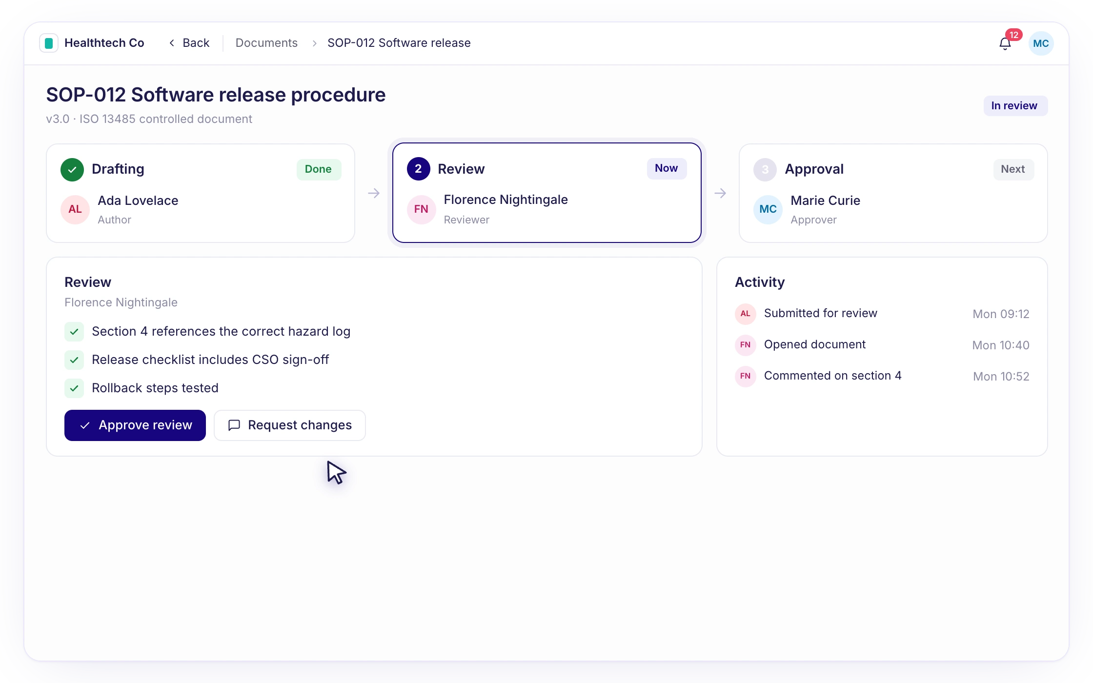 F047: Custom approval flows for every document type