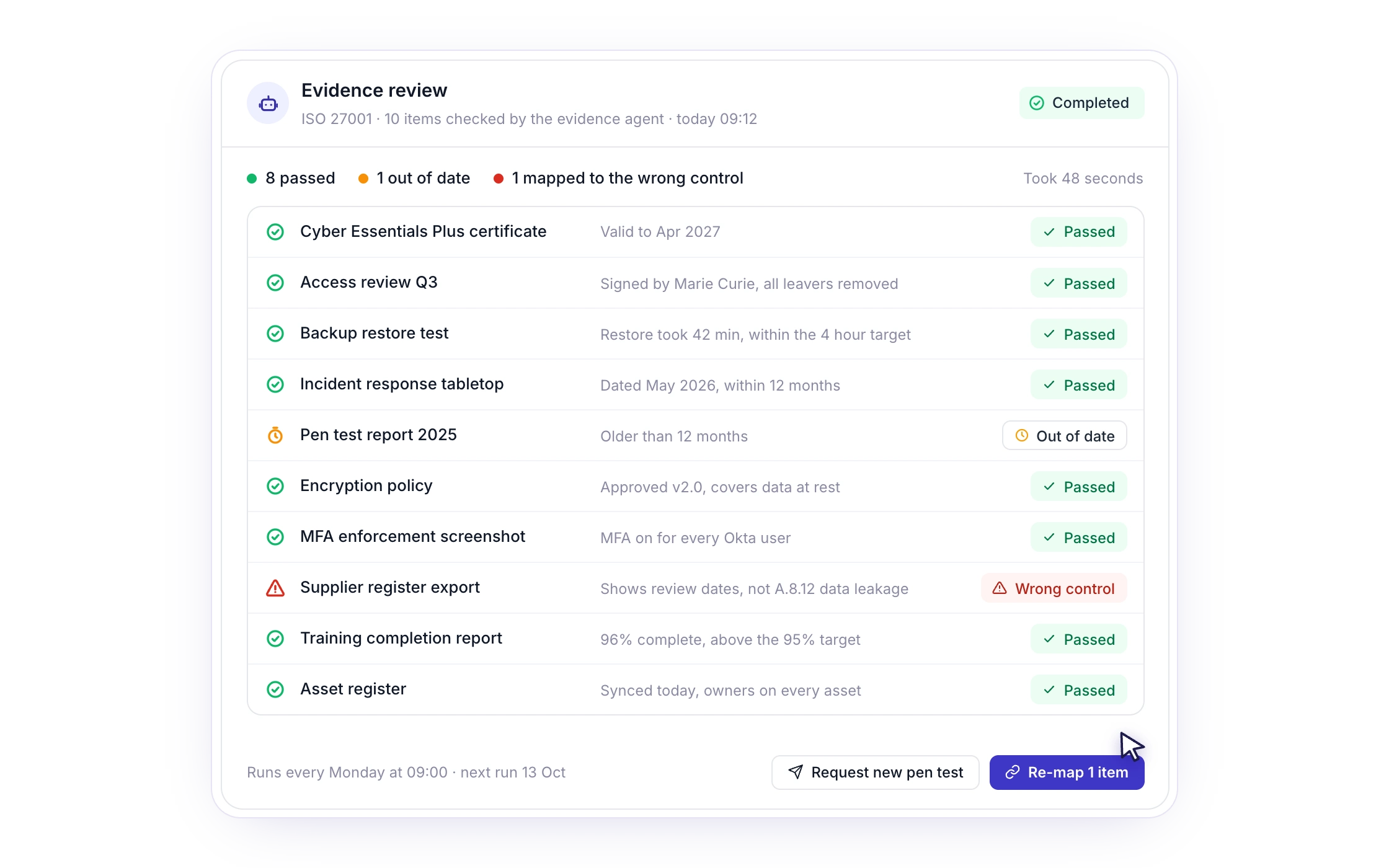F112: Let an agent review your evidence