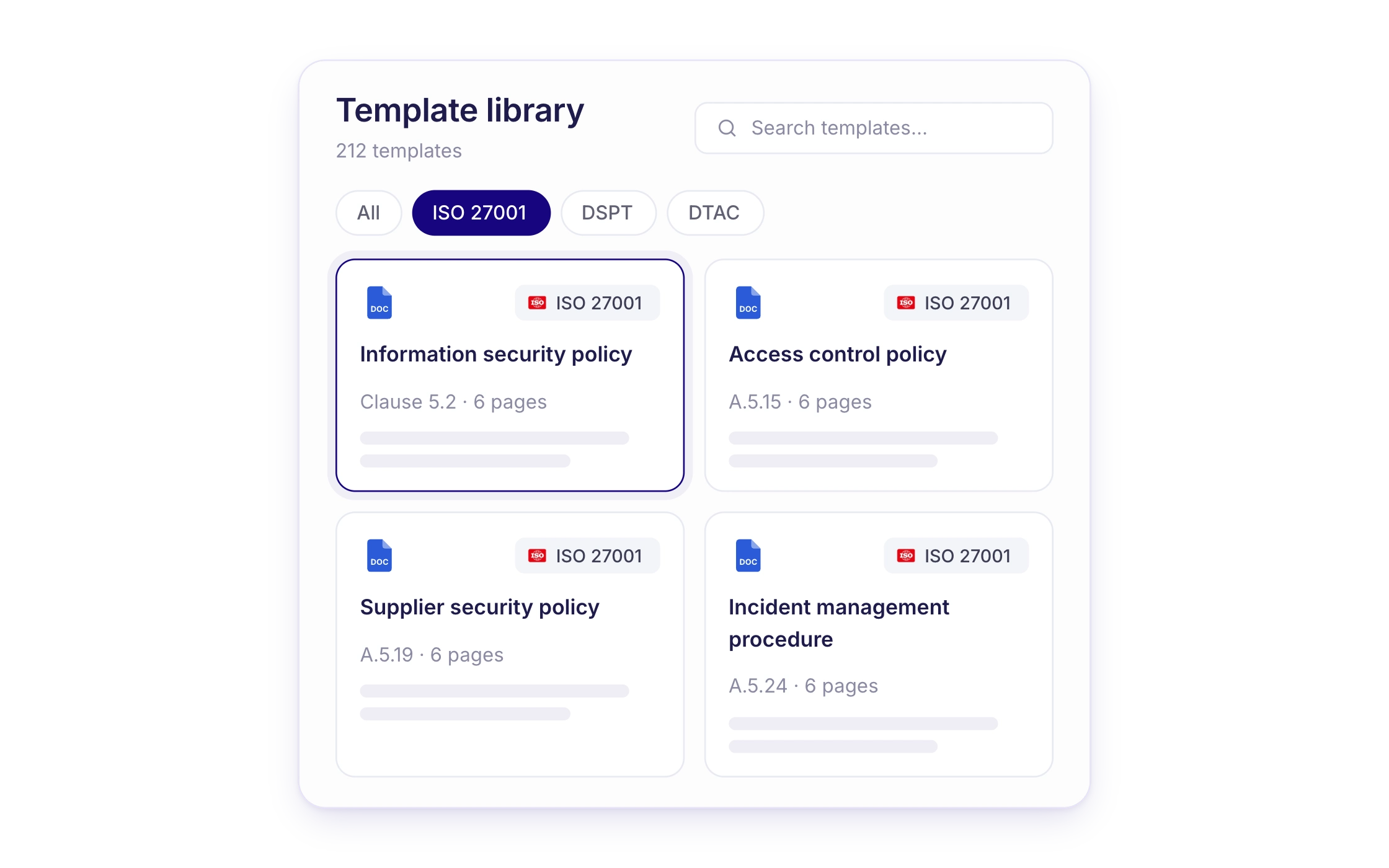 F14 — Policy library filtered
