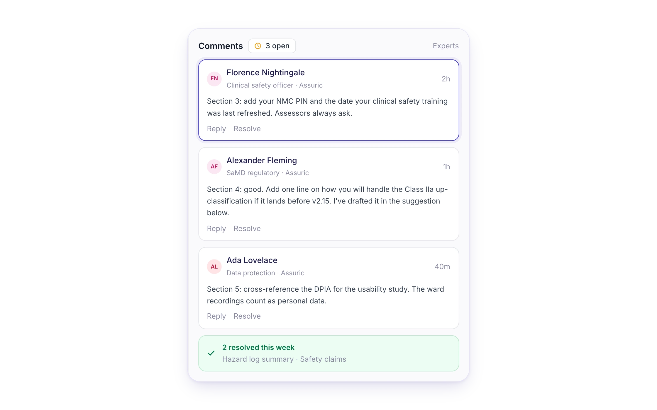 S18 — Regulatory specialist on a clinical evaluation