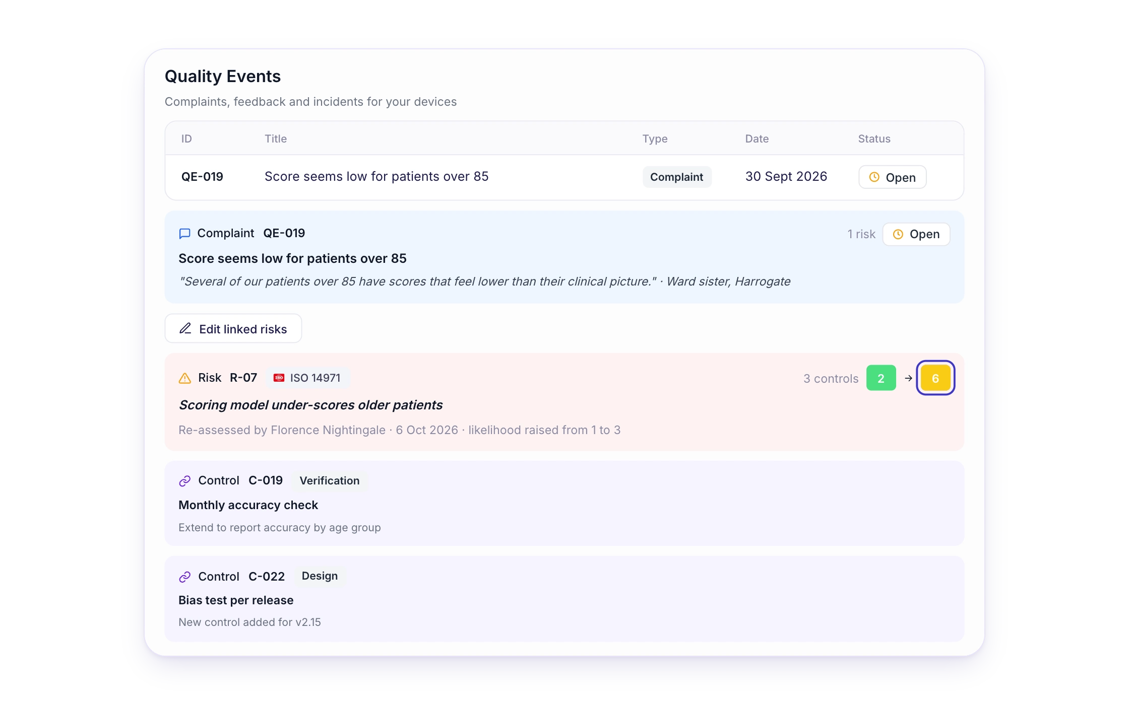 F70 — The field updates your risk file