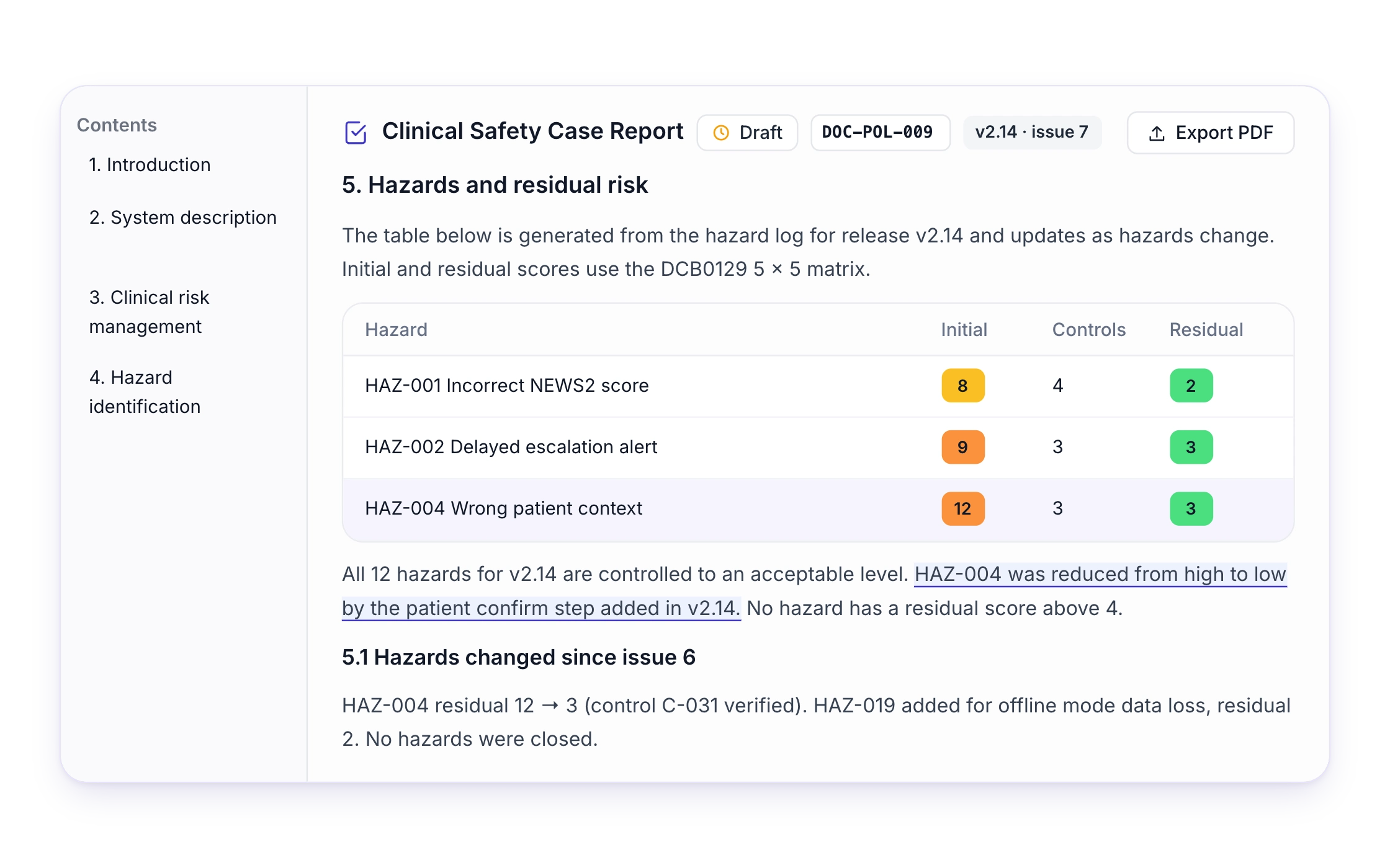 F24 — Report built from live records